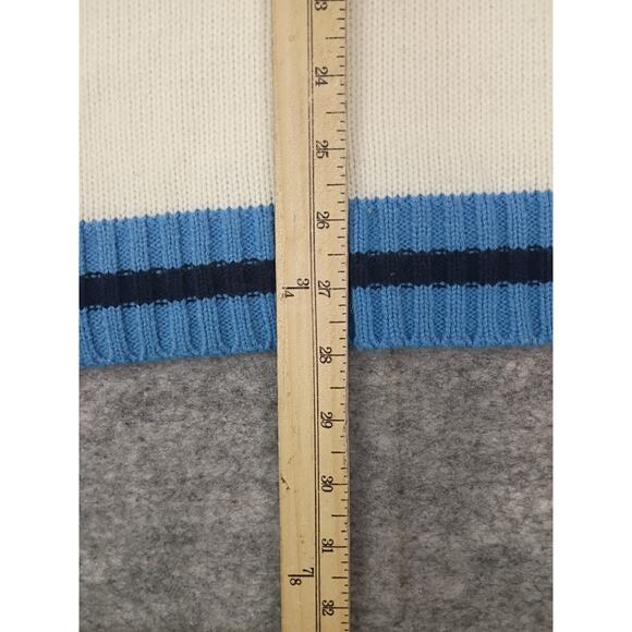 JNCO Jeans Mens M V-Neck Striped Embroidered Knit Sweater Vtg Y2K Single Owner - Picture 9 of 11